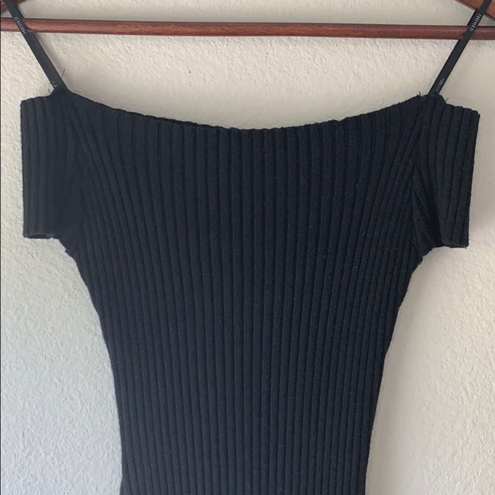 Forever 21 Black Off-The-Shoulder Midi Dress